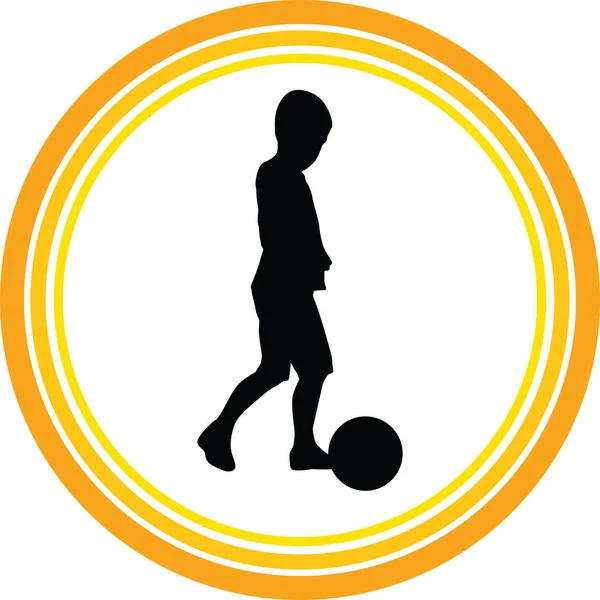 Παιδί Παίξει Ποδόσφαιρο Διάνυσμα — Διανυσματικό Αρχείο