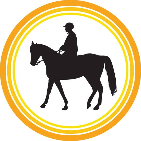Policeman Riding Horse — Stock Vector