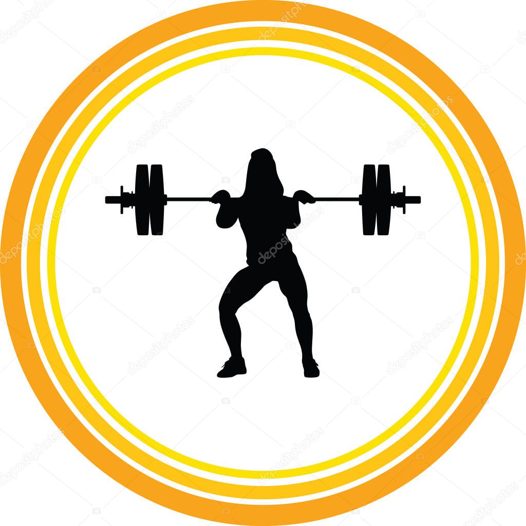 weight lifting girl silhouette