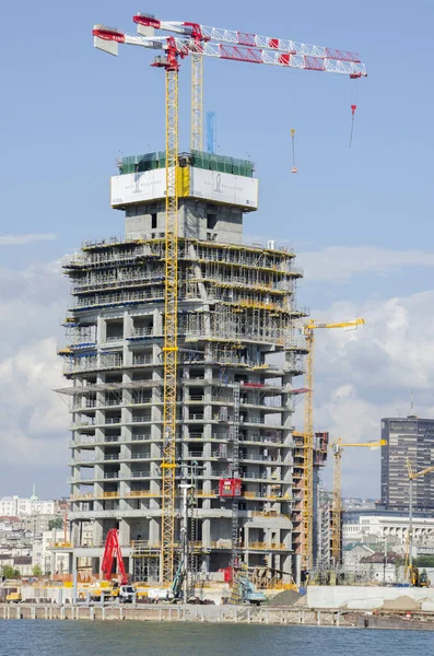 Belgrade Sérvia Julho 2020 Belgrade Tower Novo Edifício Novo Bairro — Fotografia de Stock