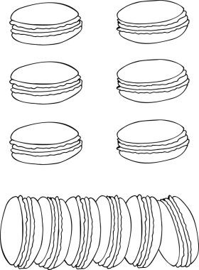Beyaz arka plan üzerinde izole acıbadem kurabiyesi kurabiye. Tatlı ve lezzetli vektör şablonu için pişirme ve Restoran Menü.