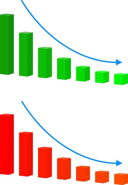 Chart with bars declining raster icon. Decrease sign icon. Finance graph symbol. — Stock Photo, Image