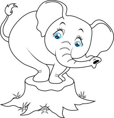 Cute baby elephant cartoon. Illustration on white background clipart