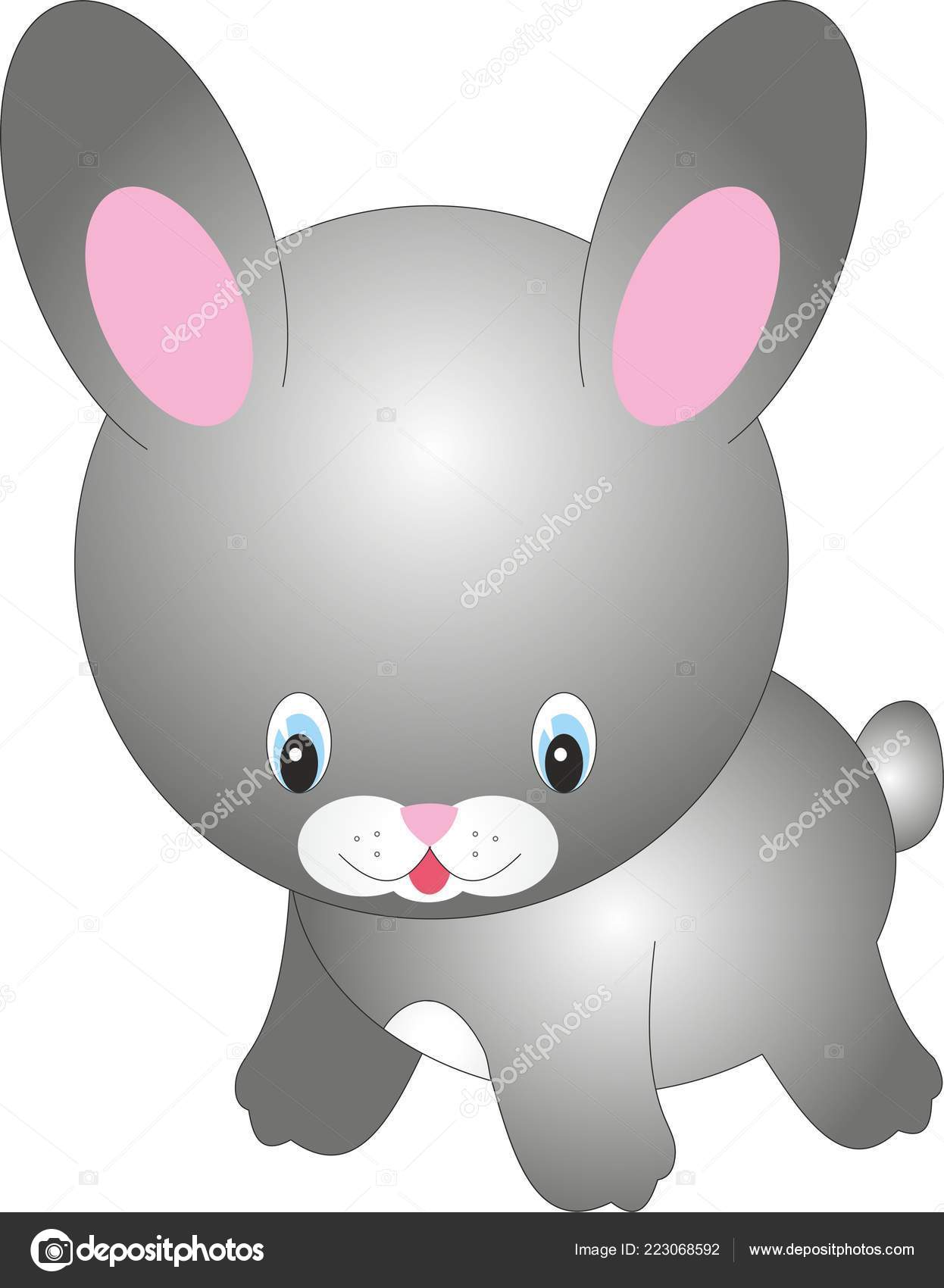 Bunny rabbit in front of white background Stock Illustration by ...