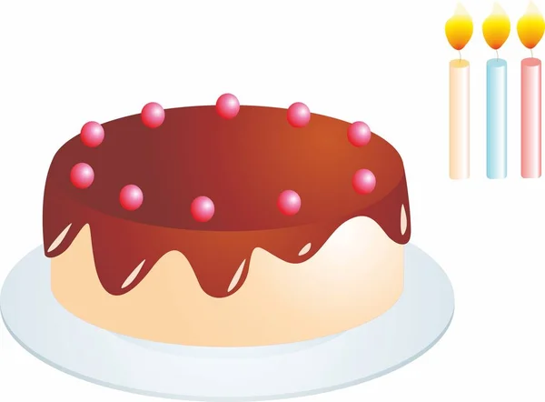 Kuchen mit tropfender Schokoglasur und Belag, mit Beeren. isoliert auf weiß — Stockfoto