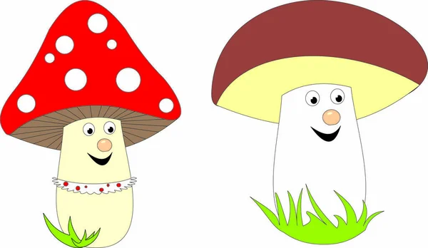 Forest mushrooms set, raster illustration, mushroom decoration. — Stock Photo, Image