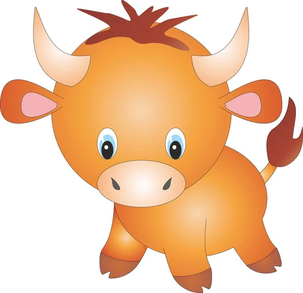 Cute cartoon cow illustration on white background — Stock Photo, Image