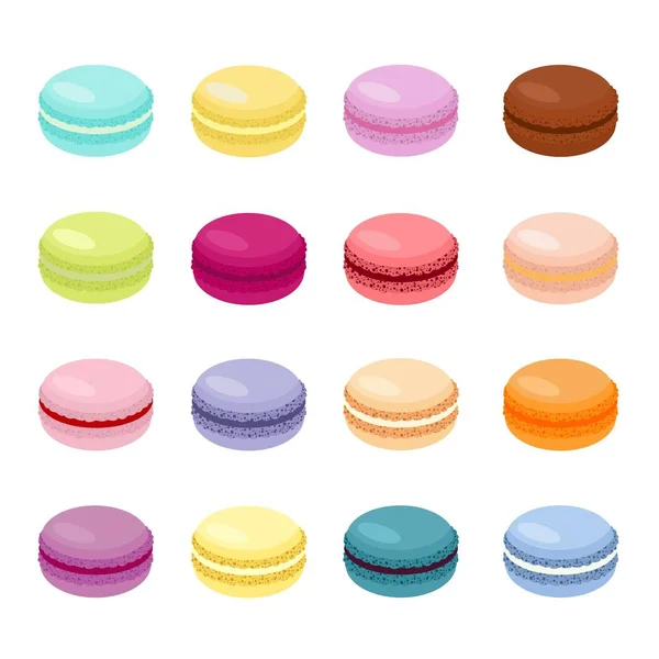 Söta Kakan Macaron Eller Macaroon Raster Illustration Färgglada Mandel Cookies — Stockfoto