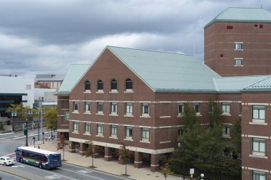 Worcester, Ma / Usa - 23 Ekim 2017: Worcester, Massachusetts 'teki St. Vincent Hastanesi, eyaletin ikinci büyük şehri..