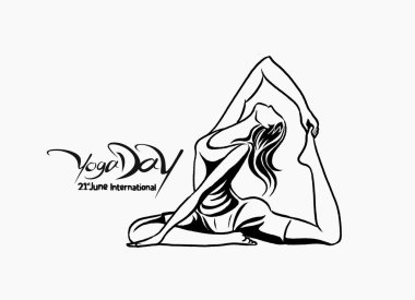 Women practicing yoga pose - 21st june international yoga day, vector illustration. clipart