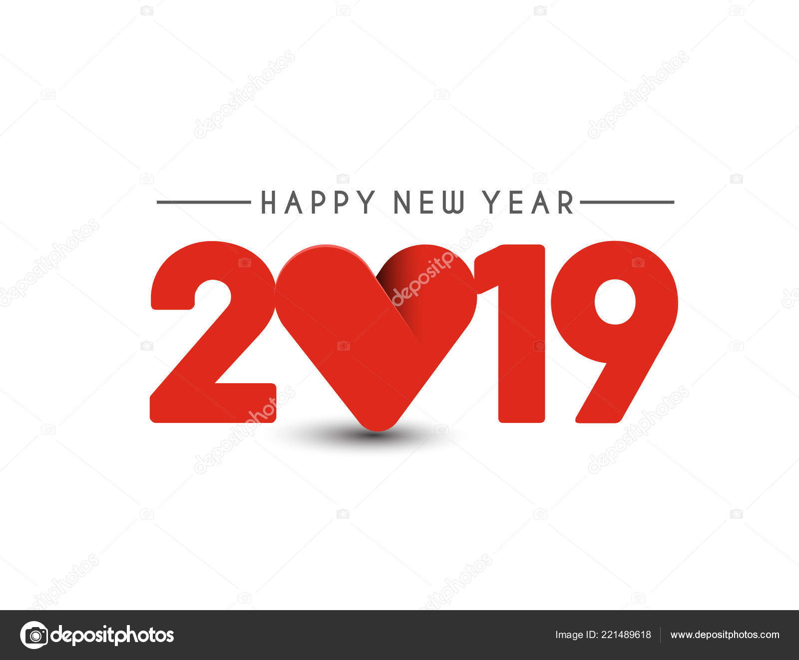 Happy New Year 19 Text Heart Design Patter Vector Illustration Vector Image By C Redshinestudio Vector Stock