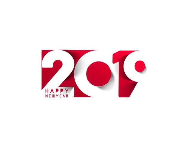 Szczęśliwego Nowego Roku 2019 Tekst Projekt Wzór Wektor Ilustracji — Wektor stockowy