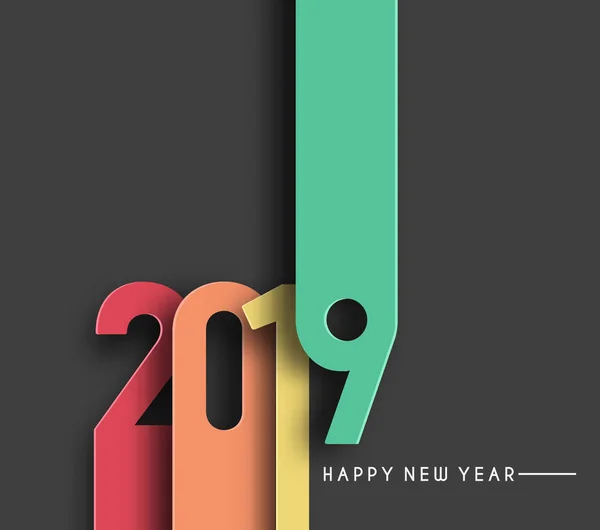 Happy New Year 2019 Text Design Patter Vektorová Ilustrace — Stockový vektor