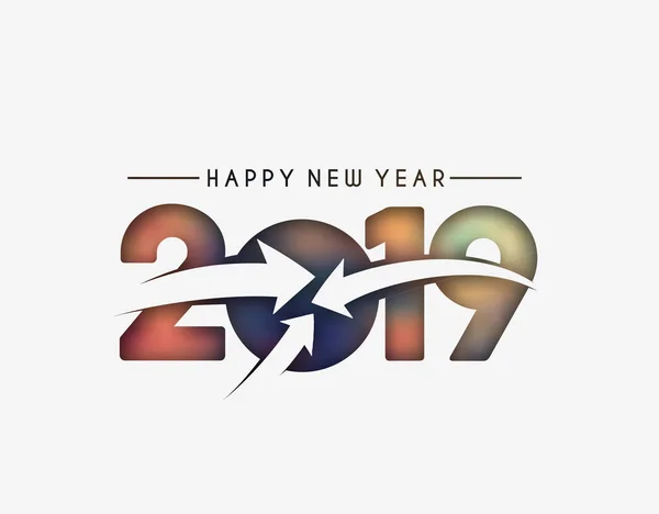 Feliz Año Nuevo 2019 Diseño Texto Patter Ilustración Vectorial — Archivo Imágenes Vectoriales