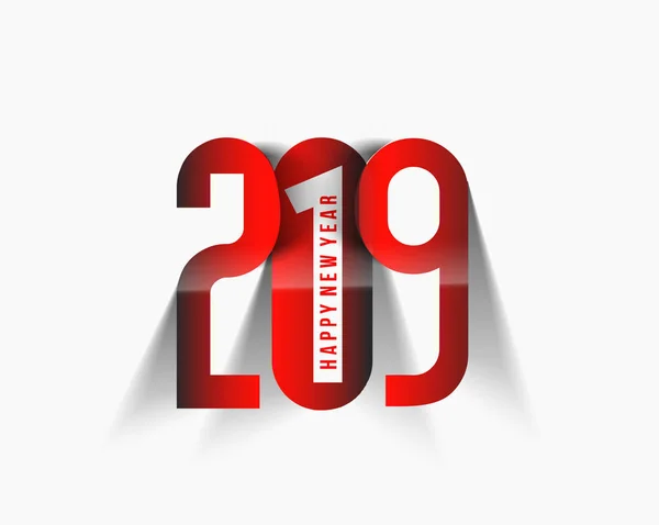 Mutlu Yıllar 2019 Metin Tasarım Paterni Vektör Illüstrasyonu — Stok Vektör