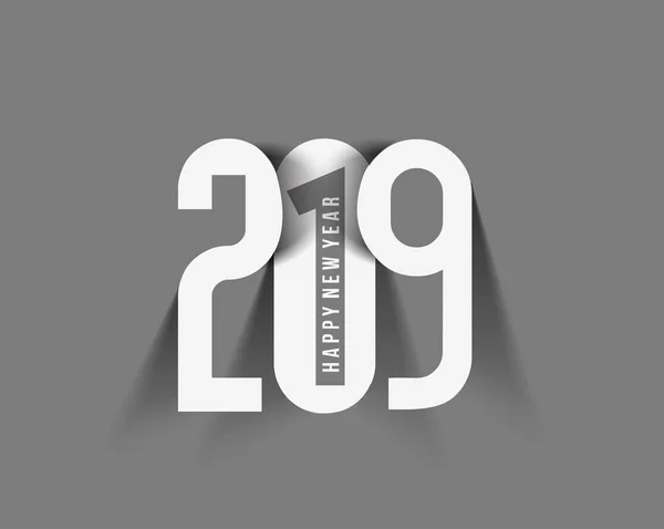 Happy New Year 2019 Text Design Patter Vektorová Ilustrace — Stockový vektor