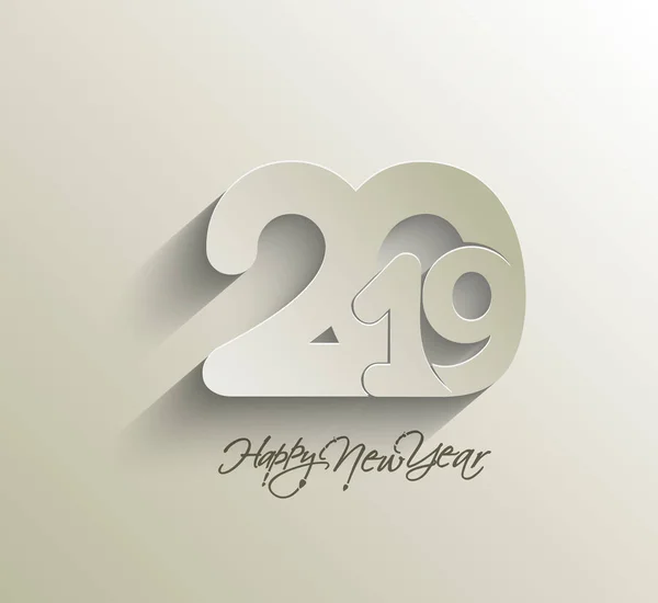 Feliz Ano Novo 2019 Texto Design Patter Ilustração Vetorial — Vetor de Stock