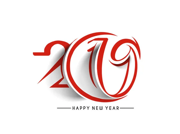 Felice Anno Nuovo 2019 Text Design Patter Illustrazione Vettoriale — Vettoriale Stock