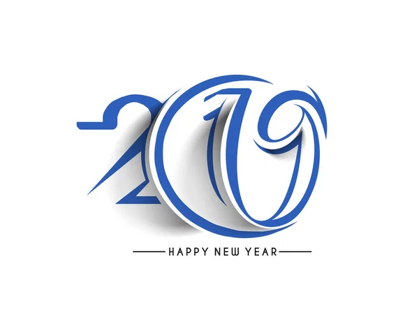 Happy New Year 2019 Text Design Patter Vector Illustration — Stock Vector