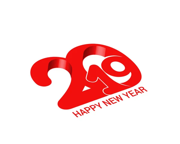 Happy New Year 2019 Text Design Patter Vector Illustration — Stock Vector