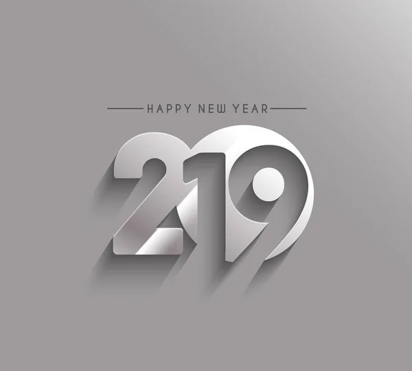 Feliz Año Nuevo 2019 Diseño Texto Patter Ilustración Vectorial — Vector de stock