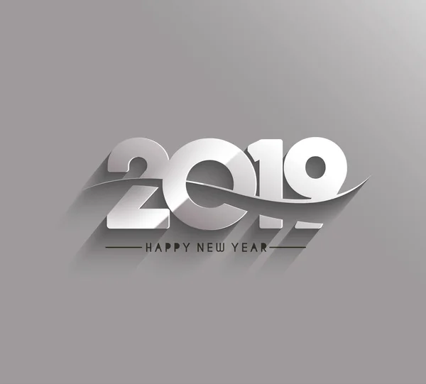 Happy New Year 2019 Text Design Patter Vector Illustration — Stock Vector
