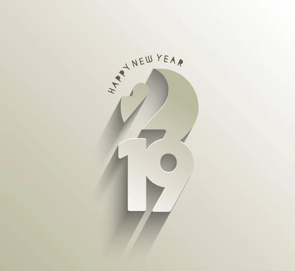 Szczęśliwego Nowego Roku 2019 Tekst Projekt Wzór Wektor Ilustracji — Wektor stockowy
