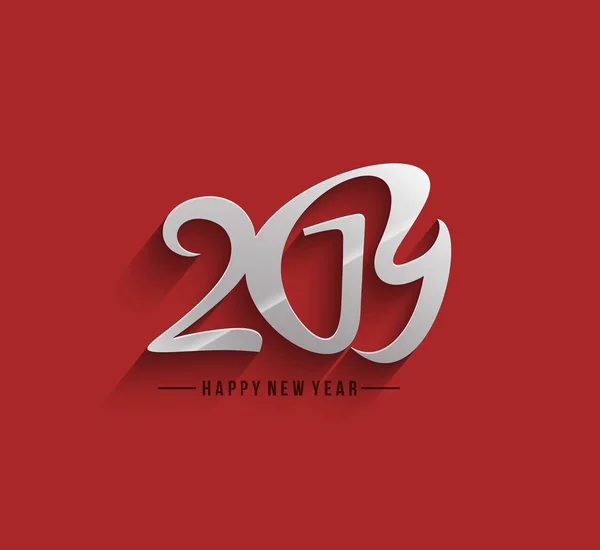 Feliz Año Nuevo 2019 Diseño Texto Patter Ilustración Vectorial — Vector de stock