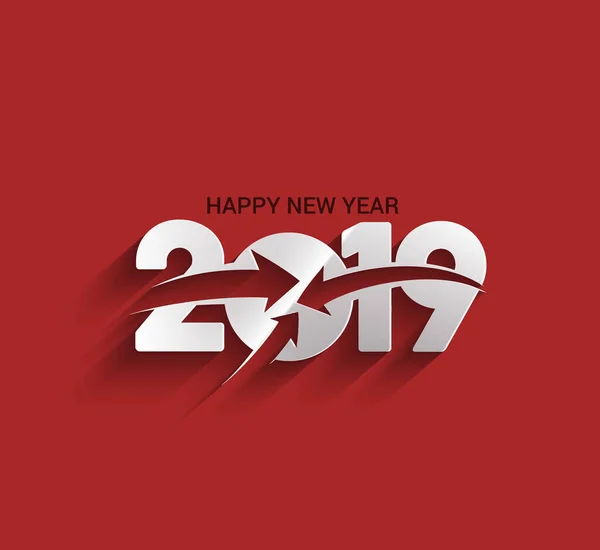 Happy New Year 2019 Text Design Patter Vector Illustration — Stock Vector