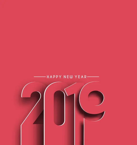 Frohes Neues Jahr 2019 Text Abziehen Papiermuster Vektorillustration — Stockvektor