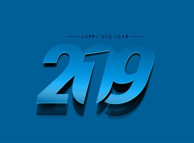 Mutlu yeni yıl 2019 metin Peel off kağıt tasarım pıtırtı, vektör çizim.