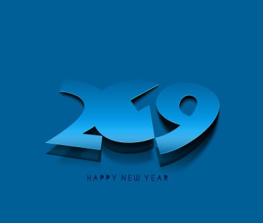 Mutlu yeni yıl 2019 metin Peel off kağıt tasarım pıtırtı, vektör çizim.