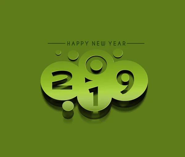 Mutlu Yeni Yıl 2019 Metin Peel Kağıt Tasarım Pıtırtı Vektör — Stok Vektör