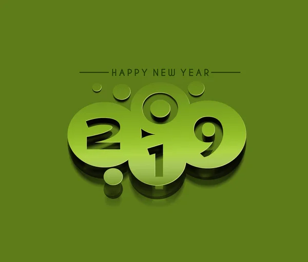 Felice Anno Nuovo 2019 Testo Peel Paper Design Patter Illustrazione — Vettoriale Stock