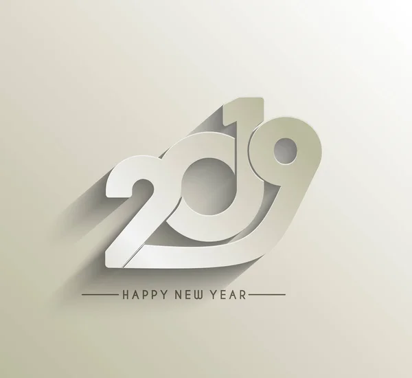 Happy New Year 2019 Text Design Patter Vector Illustration — Stock Vector