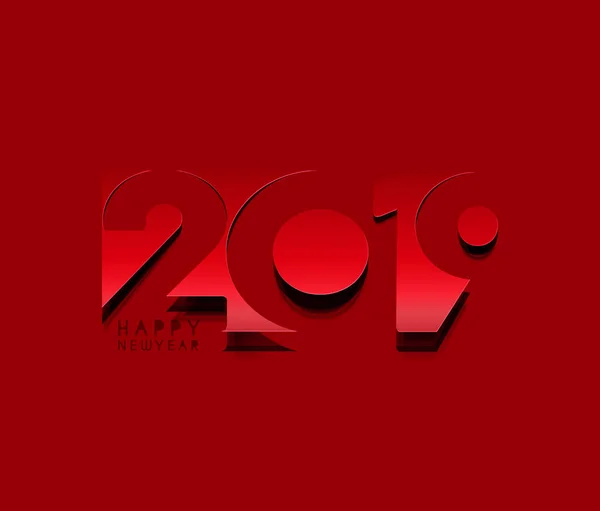 Šťastný Nový Rok 2019 Text Odlepte Papír Design Radikál Vektorové — Stockový vektor