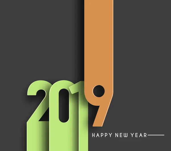 Feliz Año Nuevo 2019 Texto Pelar Apagado Papel Diseño Patter — Archivo Imágenes Vectoriales