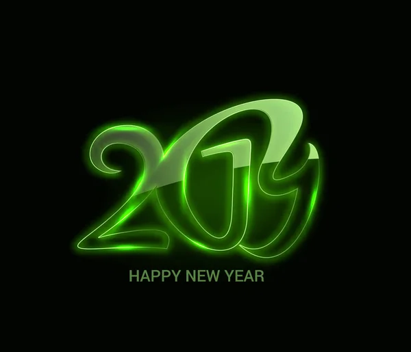 Happy New Year 2019 Glowing Text Design Patter Vector Illustration — Stock Vector