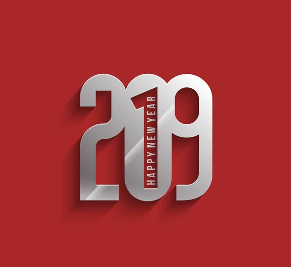 Felice Anno Nuovo 2019 Text Design Patter Illustrazione Vettoriale — Vettoriale Stock