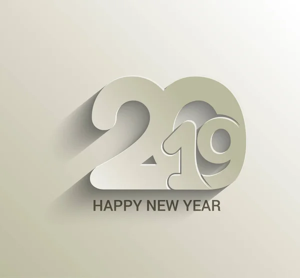 Feliz Año Nuevo 2019 Diseño Texto Patter Ilustración Vectorial — Vector de stock