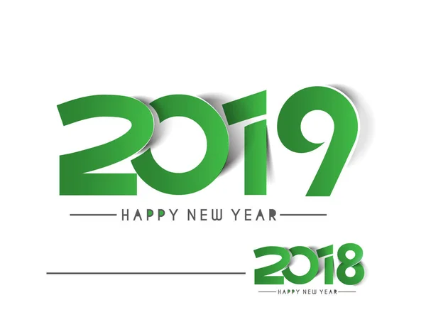 Feliz Año Nuevo 2019 2018 Texto Pelar Apagado Diseño Papel — Vector de stock