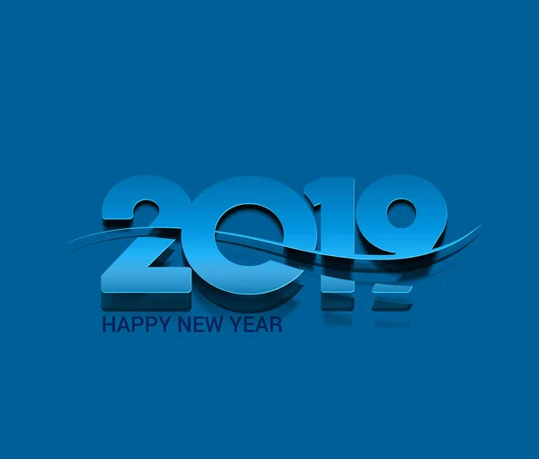 Happy New Year 2019 Text Peel Paper Design Patter Vector — Stock Vector