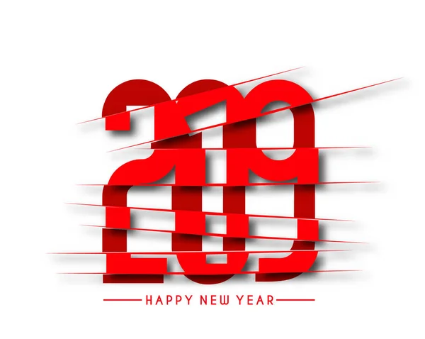 Happy New Year 2019 Text Peel Paper Design Patter Vector — Stock Vector