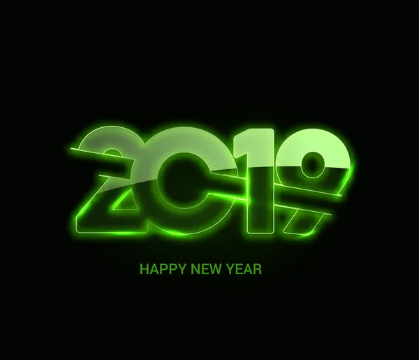 Feliz Año Nuevo 2019 Brillante Diseño Texto Patter Ilustración Vectorial — Archivo Imágenes Vectoriales