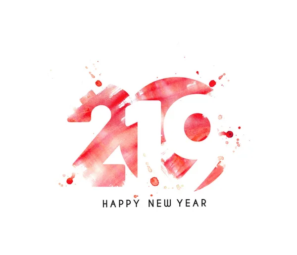 Felice Anno Nuovo 2019 Text Design Patter Illustrazione Vettoriale — Vettoriale Stock