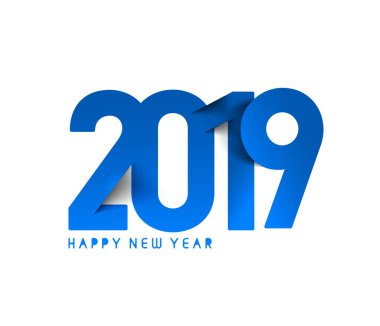 Mutlu yeni yıl 2019 metin Santa Noel tasarımı, vektör çizim ile