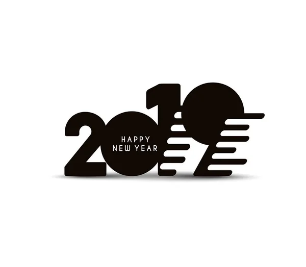 Feliz Año Nuevo 2019 Diseño Texto Patter Ilustración Vectorial — Vector de stock