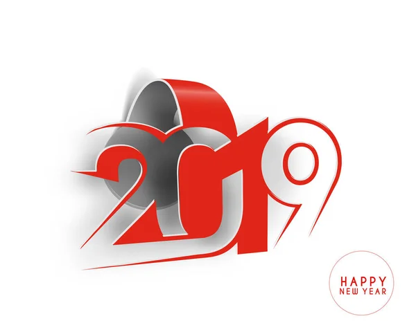 Happy New Year 2019 Text Cut Paper Design Patter Vector — Stock Vector