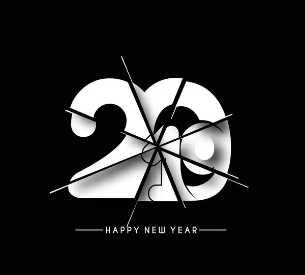 Happy New Year 2019 Text Cut Paper Design Patter Vector — Stock Vector