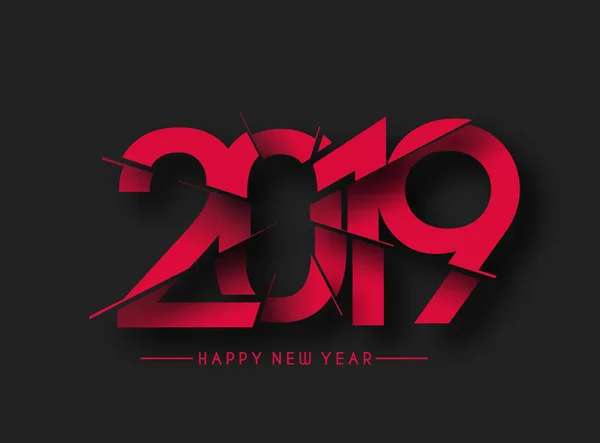 Gott Nytt 2019 Text Cut Papper Design Smattra Vektorillustration — Stock vektor